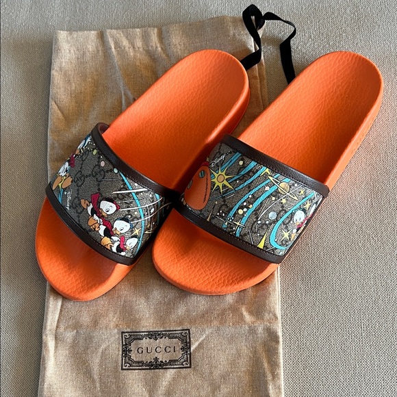 NWOT Gucci x Disney Donald Duck Nephews Mens/Boys Slides